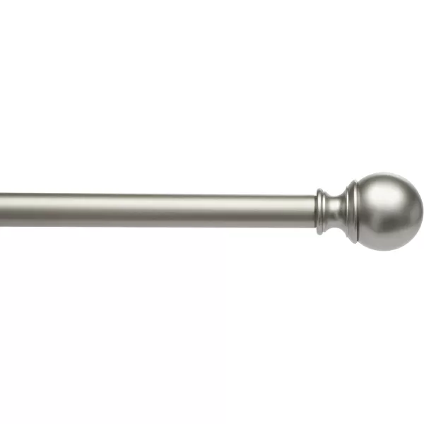 Amazon Basics 1Inch Curtain Rod with Round Finials 1Pack 36 to 72 BlackNickel