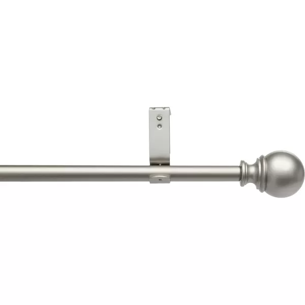 Amazon Basics 1Inch Curtain Rod with Round Finials 1Pack 36 to 72 BlackNickel