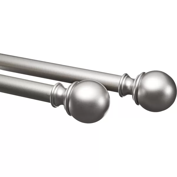 Amazon Basics 1Inch Curtain Rod with Round Finials 1Pack 36 to 72 BlackNickel
