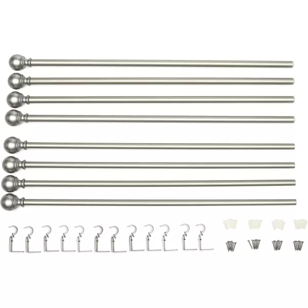 Amazon Basics 1Inch Curtain Rod with Round Finials 1Pack 36 to 72 BlackNickel