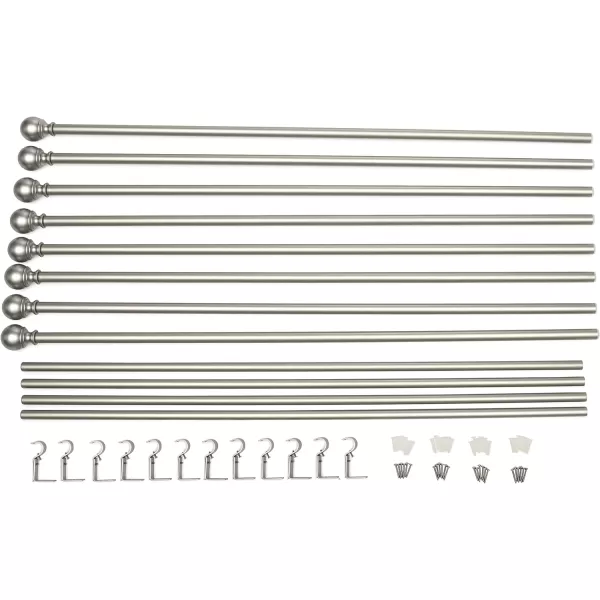 Amazon Basics 1Inch Curtain Rod with Round Finials 1Pack 36 to 72 BlackNickel