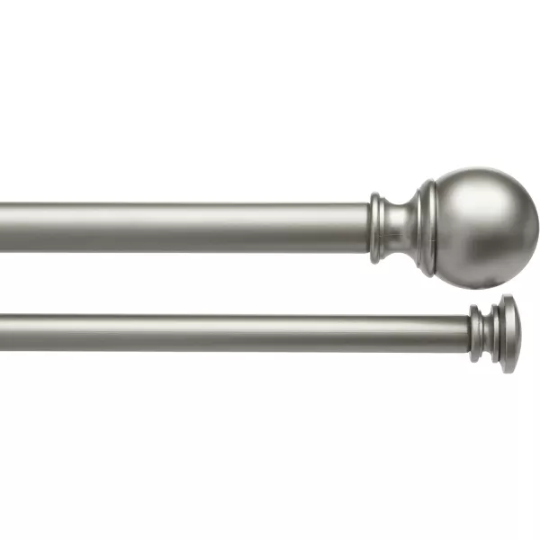 Amazon Basics 1Inch Curtain Rod with Round Finials 1Pack 36 to 72 BlackNickel
