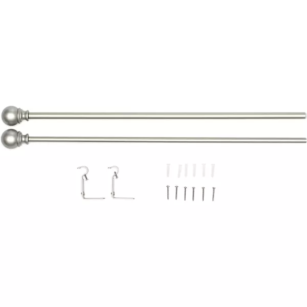 Amazon Basics 1Inch Curtain Rod with Round Finials 1Pack 36 to 72 BlackNickel