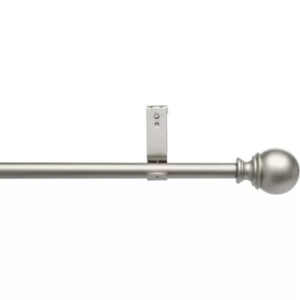 Amazon Basics 1Inch Curtain Rod with Round Finials 1Pack 36 to 72 BlackNickel