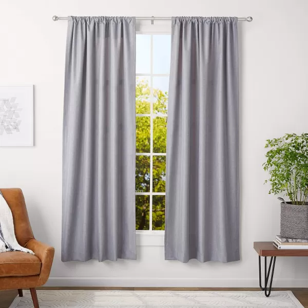 Amazon Basics 1Inch Curtain Rod with Round Finials 1Pack 36 to 72 BlackNickel
