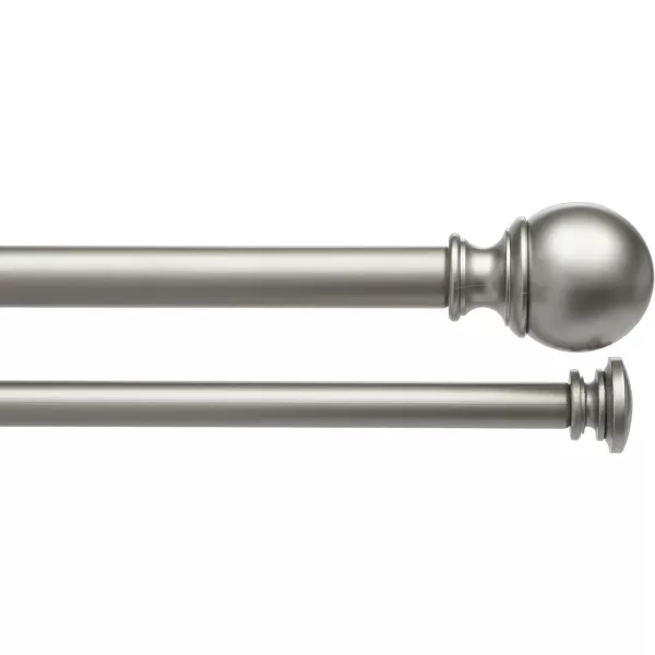 Amazon Basics 1Inch Curtain Rod with Round Finials 1Pack 36 to 72 BlackNickel