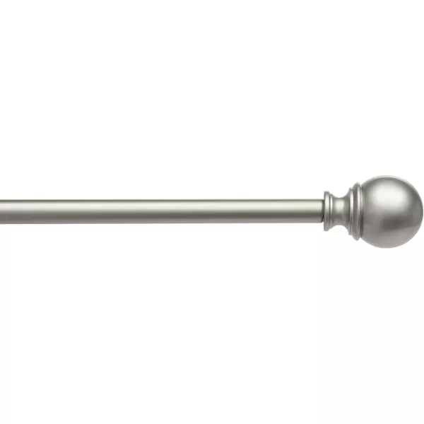 Amazon Basics 1Inch Curtain Rod with Round Finials 1Pack 36 to 72 BlackNickel