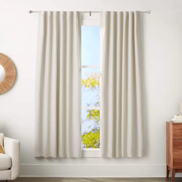 Amazon Basics 1Inch Curtain Rod with Round Finials 1Pack 36 to 72 BlackNickel