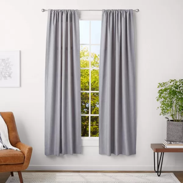Amazon Basics 1Inch Curtain Rod with Round Finials 1Pack 36 to 72 BlackNickel