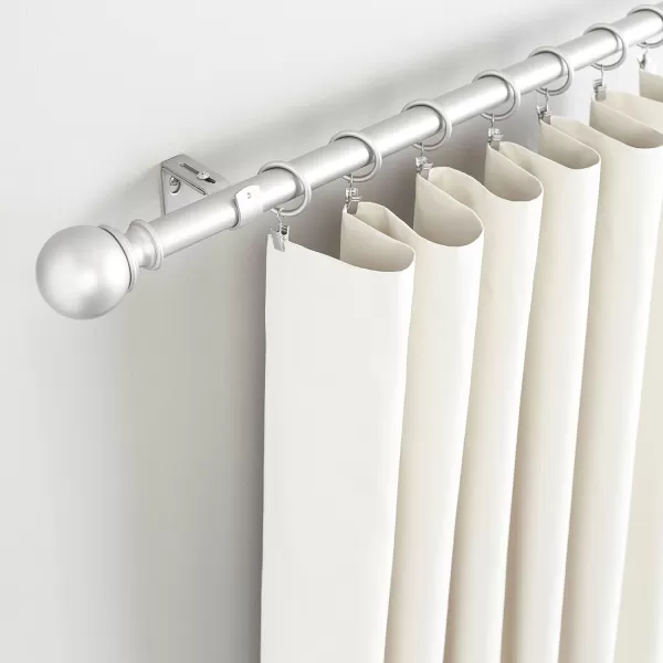Amazon Basics 1Inch Curtain Rod with Round Finials 1Pack 36 to 72 BlackNickel