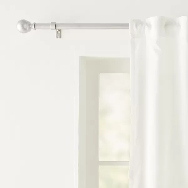 Amazon Basics 1Inch Curtain Rod with Round Finials 1Pack 36 to 72 BlackNickel
