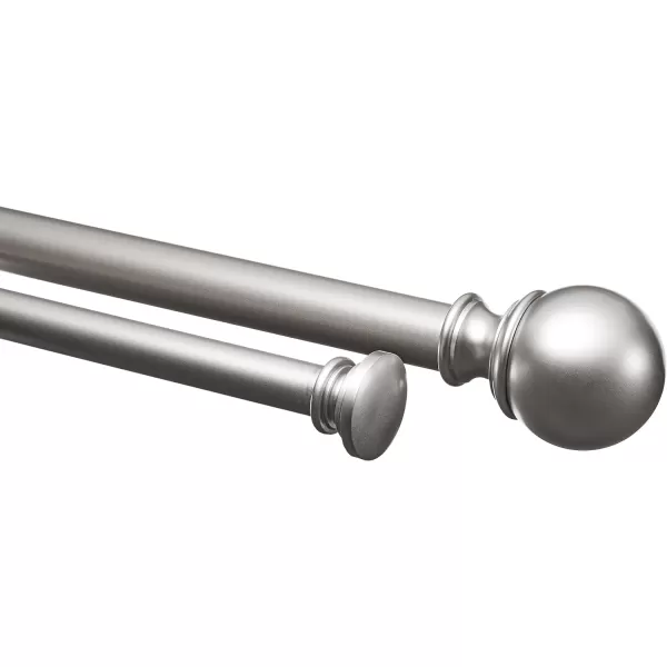 Amazon Basics 1Inch Curtain Rod with Round Finials 1Pack 36 to 72 BlackNickel