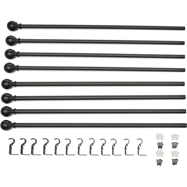Amazon Basics 1Inch Curtain Rod with Round Finials 1Pack 36 to 72 NickelBlack