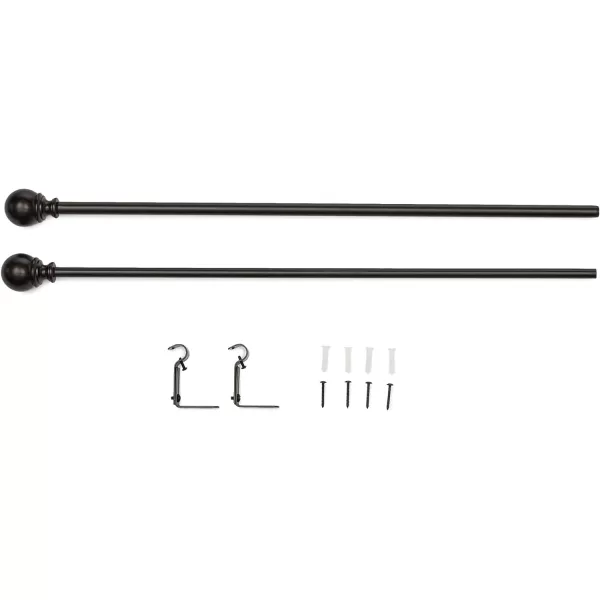 Amazon Basics 1Inch Curtain Rod with Round Finials 1Pack 36 to 72 NickelBronze