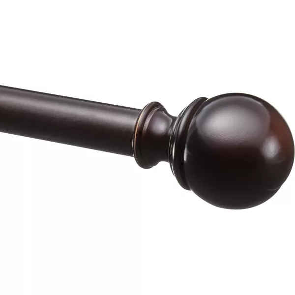 Amazon Basics 1Inch Curtain Rod with Round Finials 1Pack 36 to 72 NickelBronze