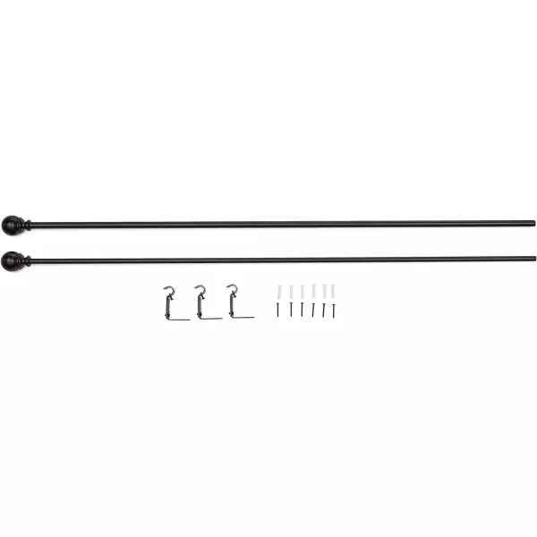 Amazon Basics 1Inch Curtain Rod with Round Finials 1Pack 36 to 72 NickelBronze