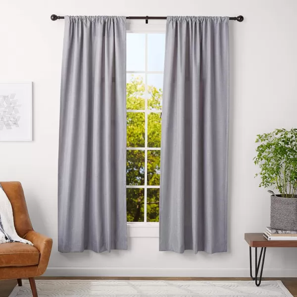 Amazon Basics 1Inch Curtain Rod with Round Finials 1Pack 36 to 72 NickelBronze