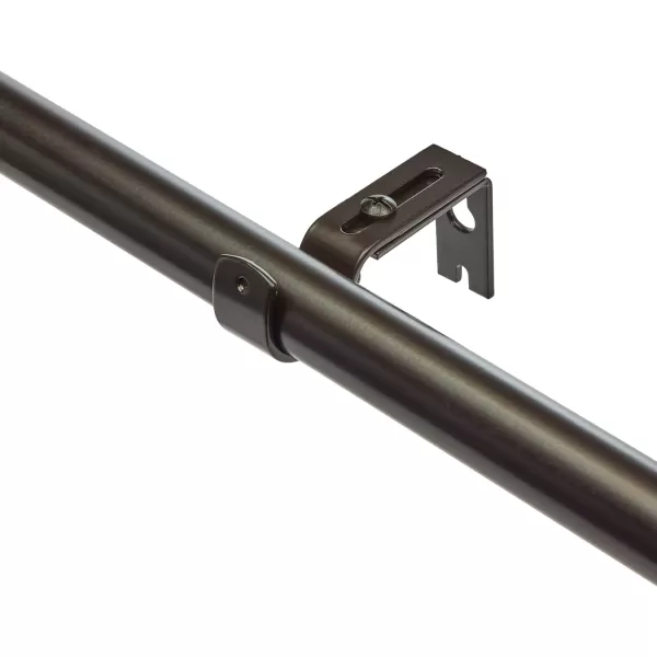 Amazon Basics 1Inch Curtain Rod with Round Finials 1Pack 36 to 72 NickelBronze