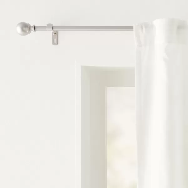 Amazon Basics 1Inch Curtain Rod with Round Finials 1Pack 36 to 72 NickelNickel