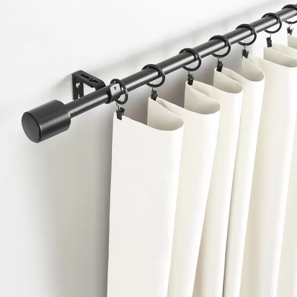 Amazon Basics 1Inch Wall Curtain Rod with Cap Finials 36 to 72 NickelBlack