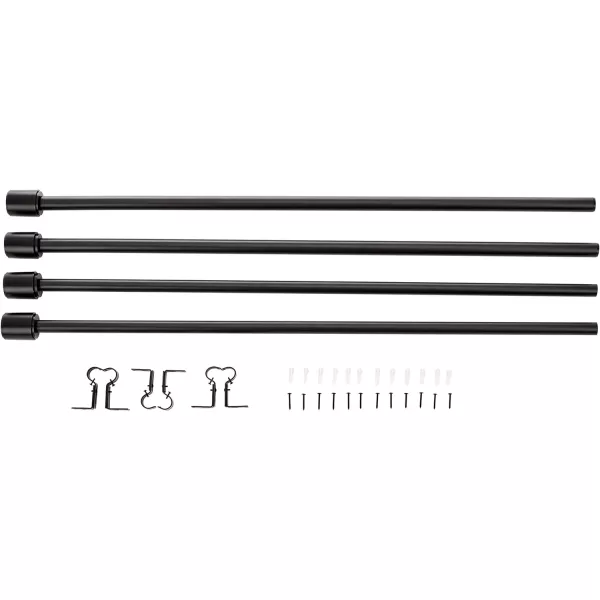 Amazon Basics 1Inch Wall Curtain Rod with Cap Finials 36 to 72 NickelBlack
