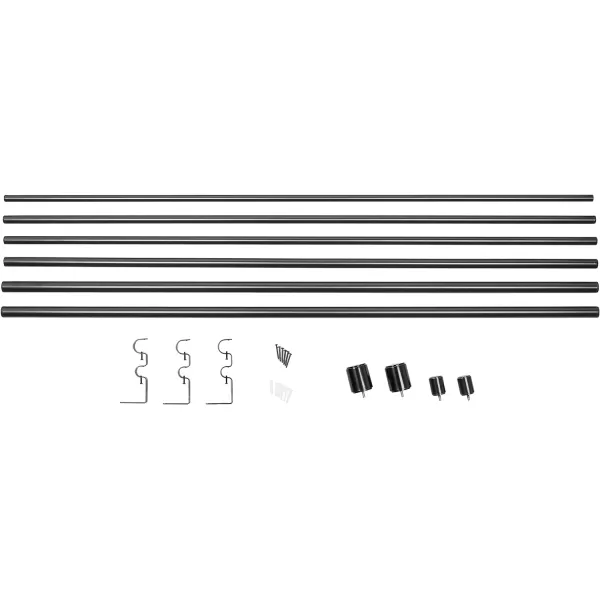 Amazon Basics 1Inch Wall Curtain Rod with Cap Finials 36 to 72 NickelBlack