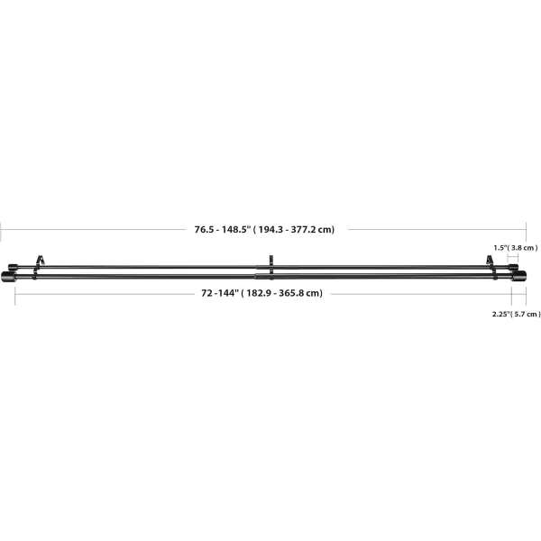 Amazon Basics 1Inch Wall Curtain Rod with Cap Finials 36 to 72 NickelBlack