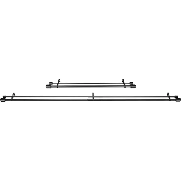 Amazon Basics 1Inch Wall Curtain Rod with Cap Finials 36 to 72 NickelBlack
