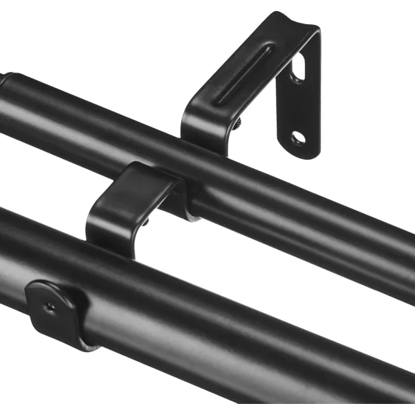 Amazon Basics 1Inch Wall Curtain Rod with Cap Finials 36 to 72 NickelBlack