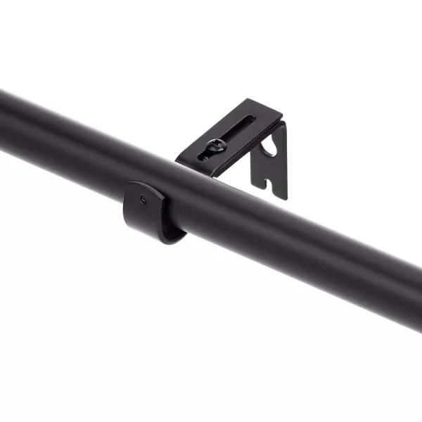 Amazon Basics 1Inch Wall Curtain Rod with Cap Finials 36 to 72 NickelBlack