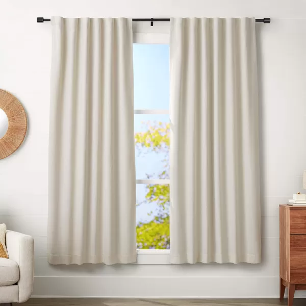 Amazon Basics 1Inch Wall Curtain Rod with Cap Finials 36 to 72 NickelBlack