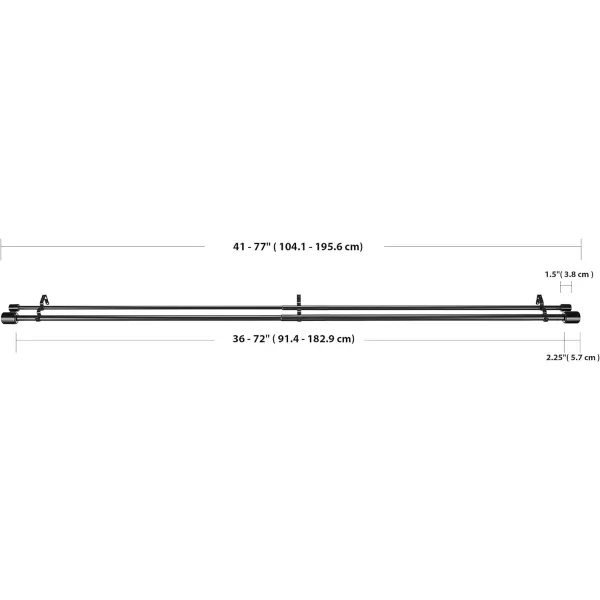 Amazon Basics 1Inch Wall Curtain Rod with Cap Finials 36 to 72 NickelBlack