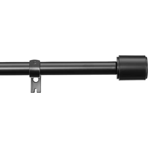 Amazon Basics 1Inch Wall Curtain Rod with Cap Finials 36 to 72 NickelBlack