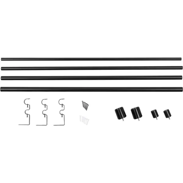 Amazon Basics 1Inch Wall Curtain Rod with Cap Finials 36 to 72 NickelBlack