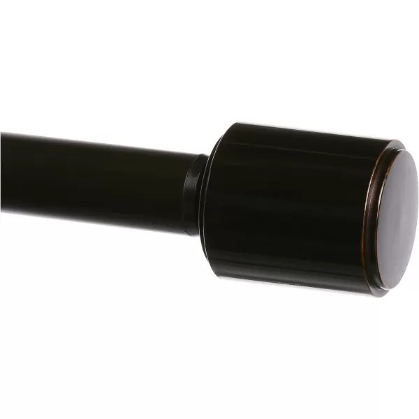 Amazon Basics 1Inch Wall Curtain Rod with Cap Finials 36 to 72 NickelBronze
