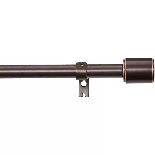 Amazon Basics 1Inch Wall Curtain Rod with Cap Finials 36 to 72 NickelBronze