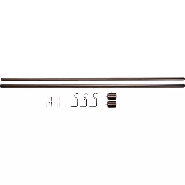 Amazon Basics 1Inch Wall Curtain Rod with Cap Finials 36 to 72 NickelBronze