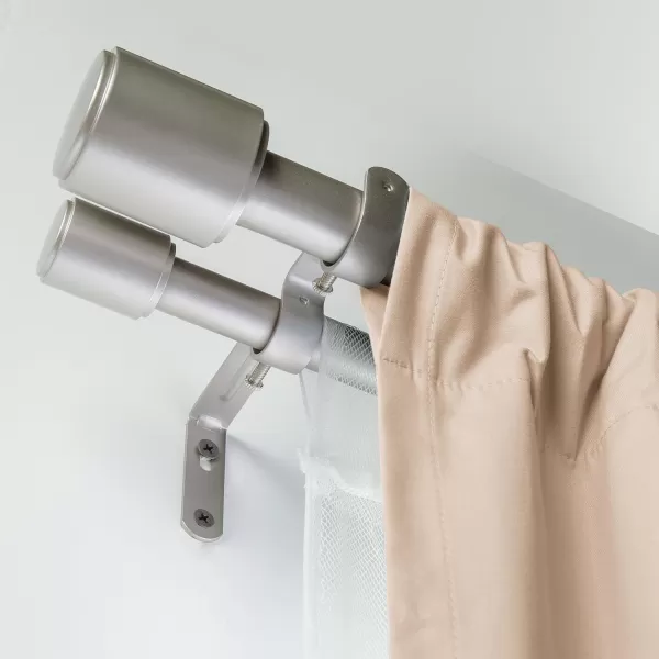 Amazon Basics 1Inch Wall Curtain Rod with Cap Finials 36 to 72 NickelNickel