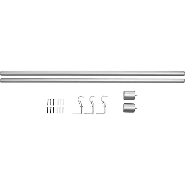 Amazon Basics 1Inch Wall Curtain Rod with Cap Finials 36 to 72 NickelNickel