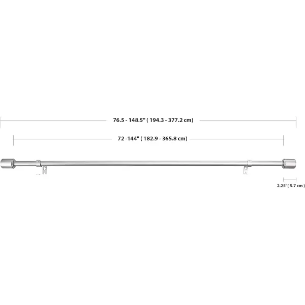 Amazon Basics 1Inch Wall Curtain Rod with Cap Finials 36 to 72 NickelNickel