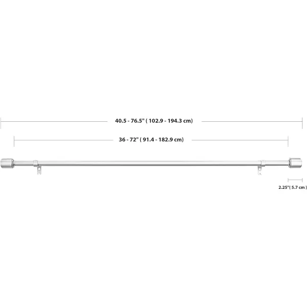 Amazon Basics 1Inch Wall Curtain Rod with Cap Finials 36 to 72 NickelNickel