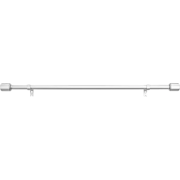 Amazon Basics 1Inch Wall Curtain Rod with Cap Finials 36 to 72 NickelNickel