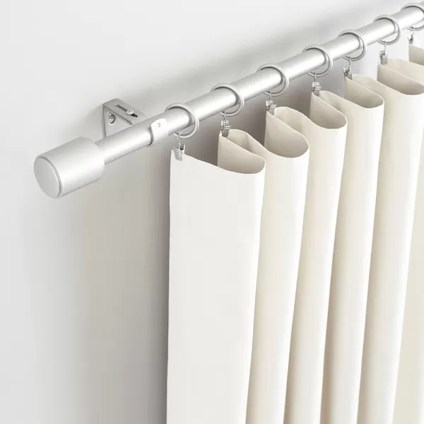 Amazon Basics 1Inch Wall Curtain Rod with Cap Finials 36 to 72 NickelNickel