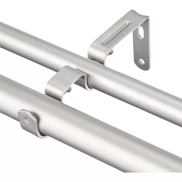 Amazon Basics 1Inch Wall Curtain Rod with Cap Finials 36 to 72 NickelNickel