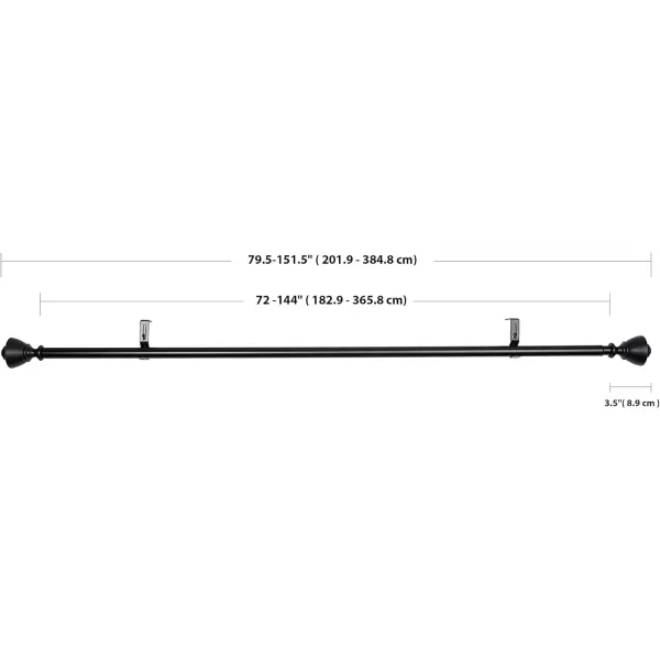 Amazon Basics 1Inch Wall Curtain Rod with Urn Finials 36 to 72 NickelBlack