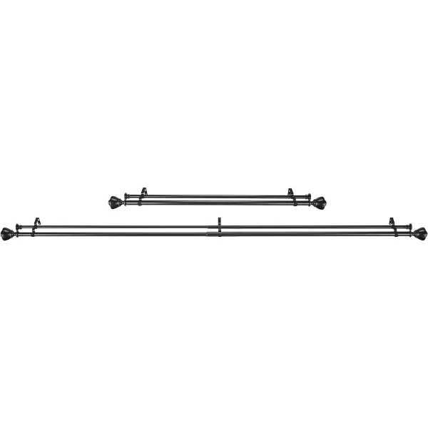 Amazon Basics 1Inch Wall Curtain Rod with Urn Finials 36 to 72 NickelBlack