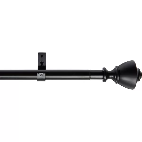 Amazon Basics 1Inch Wall Curtain Rod with Urn Finials 36 to 72 NickelBlack