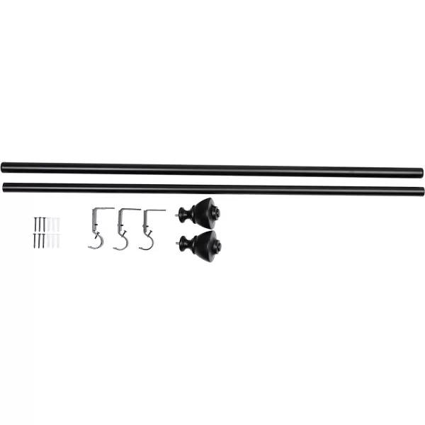 Amazon Basics 1Inch Wall Curtain Rod with Urn Finials 36 to 72 NickelBlack