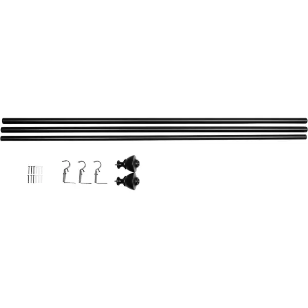 Amazon Basics 1Inch Wall Curtain Rod with Urn Finials 36 to 72 NickelBlack