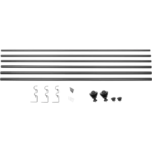 Amazon Basics 1Inch Wall Curtain Rod with Urn Finials 36 to 72 NickelBlack